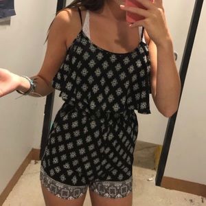 Black Patterned Romper